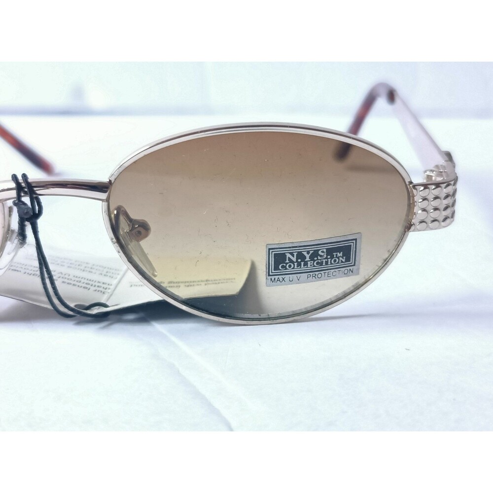 NYS Collection Sunglasses Adult Unisex Vintage Black Silver Sun Glasses New - Picture 2 of 6